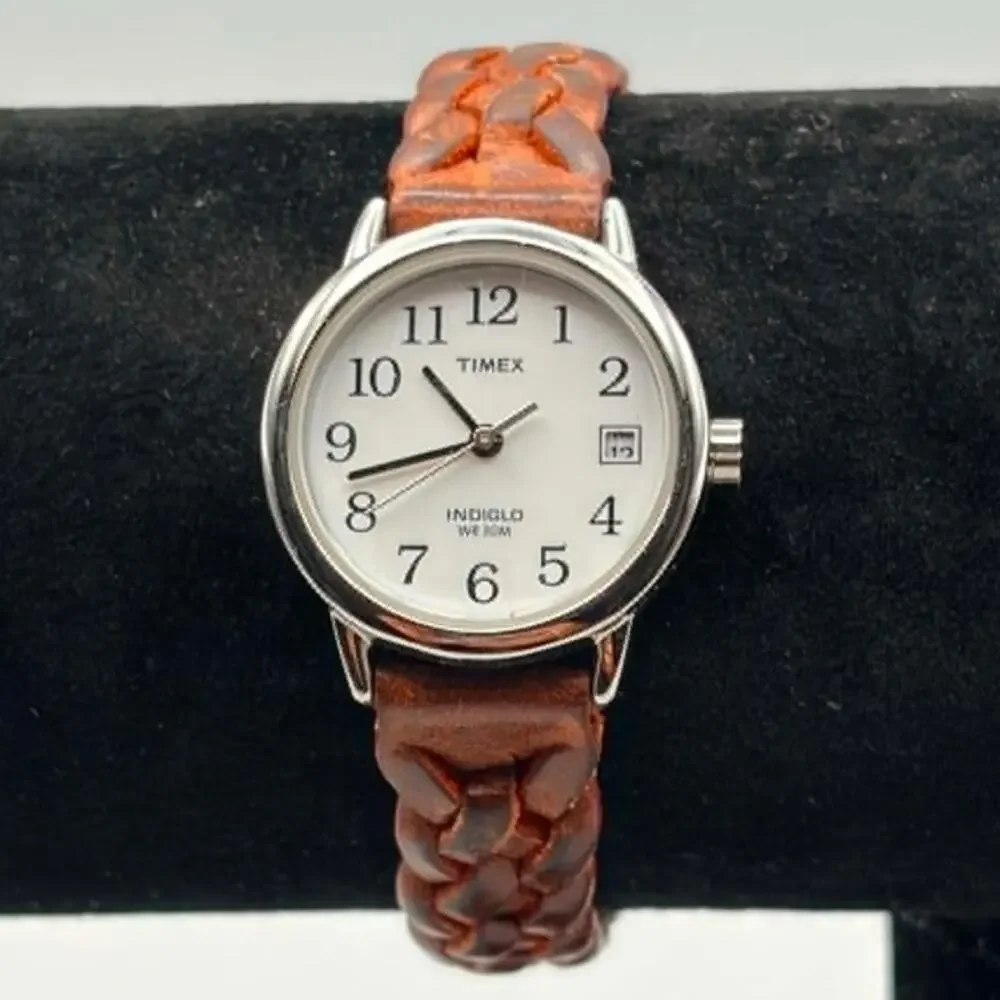 Silver & Brown Timex Watch